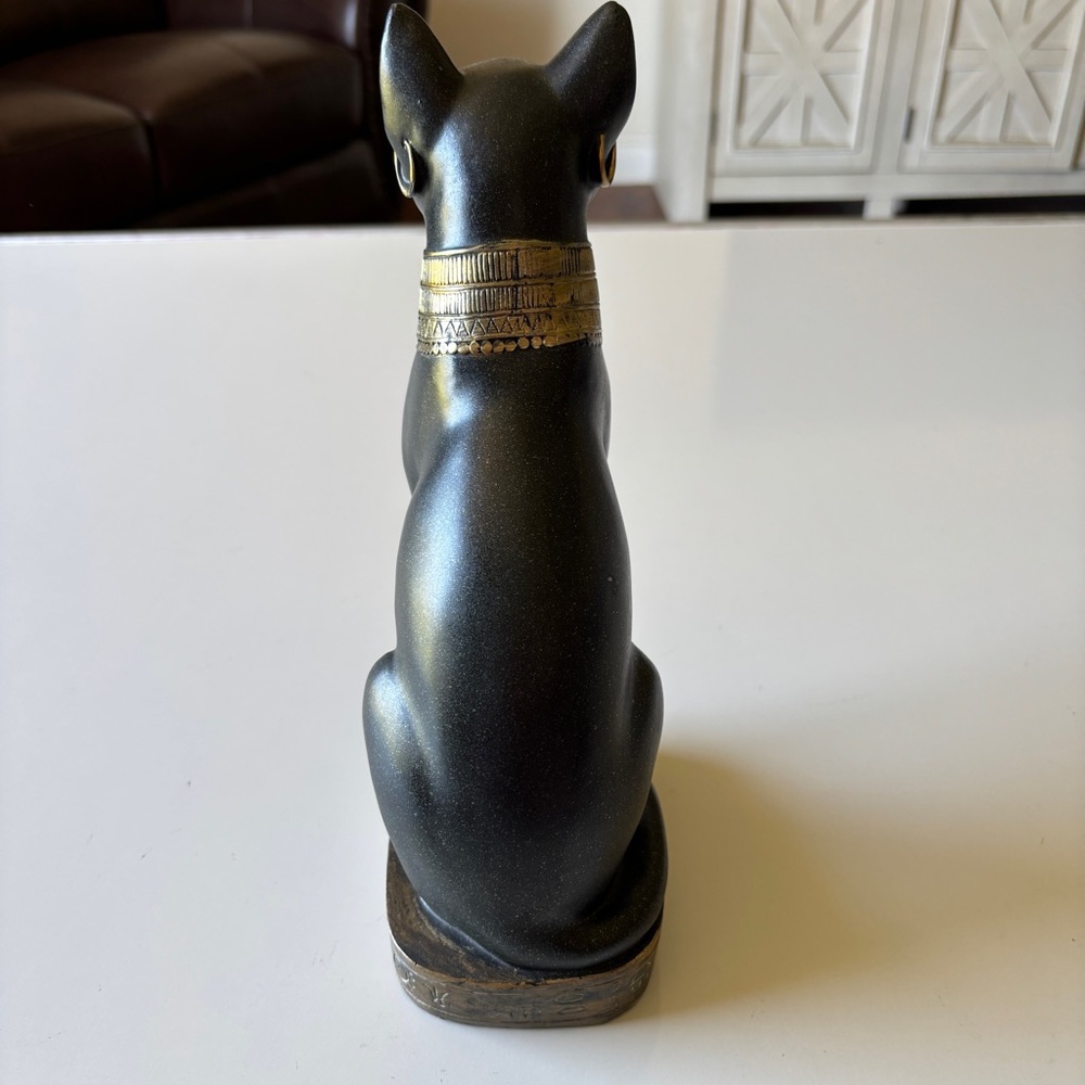 Egyptian Cat Home Decor Bastet Collectible Sphynx 11” Figurine - Picture 4 of 12